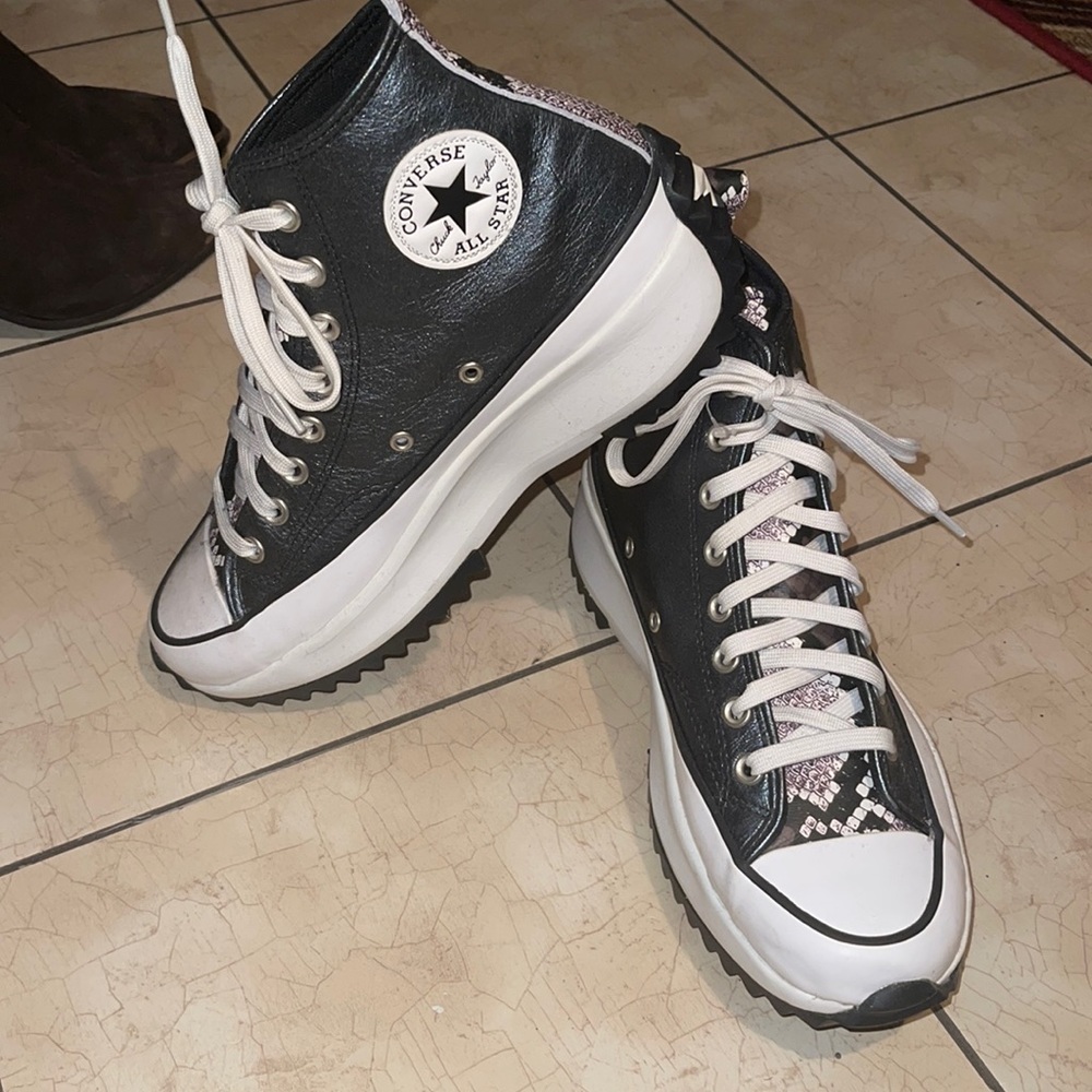 New Blue metallic platform converse